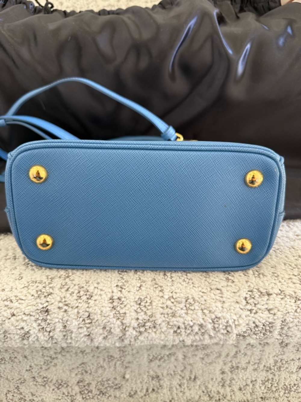 Prada Sky Blue Saffiano Mini Satchel with Gold Hardware - Picture 3 of 6